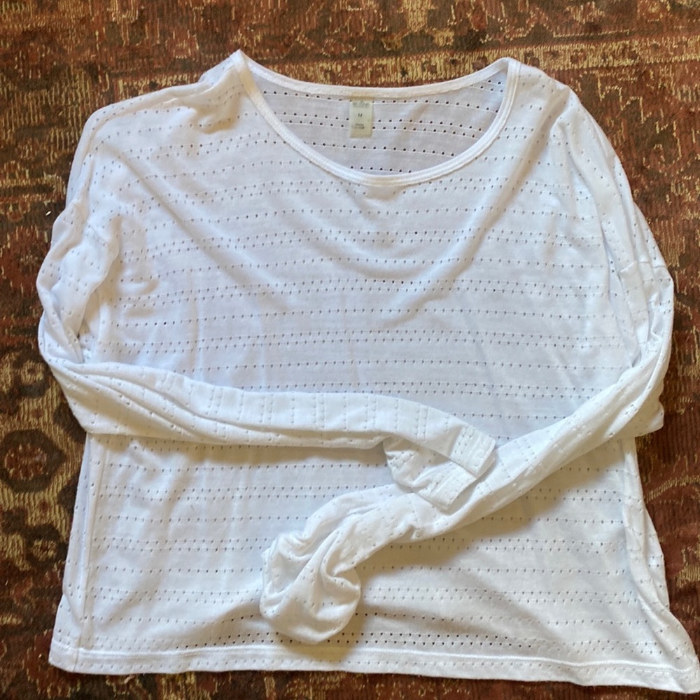Beyond Yoga White Cropped Cover Up